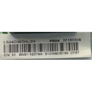 MAIN PARA MONITOR SAMSUNG / NUMERO DE PARTE BN91-12274A / BN9112274A / 12274A / PANEL CY-MH236BGLV1V / DISPLAY LSM236HL01-V03 / MODELO LS24D360HL/ZA / S24D360HL